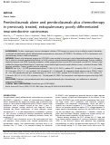 Cover page: Pembrolizumab alone and pembrolizumab plus chemotherapy in previously treated, extrapulmonary poorly differentiated neuroendocrine carcinomas