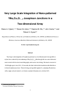 Cover page: Very Large Scale Integration of Nano-Patterned YBa2Cu3O7-delta Josephson Junctions in a Two-Dimensional Array