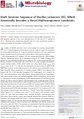 Cover page: Draft Genome Sequence of Bacillus velezensis CE2, Which Genetically Encodes a Novel Multicomponent Lantibiotic