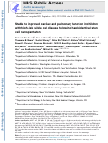 Cover page: Stable to improved cardiac and pulmonary function in children with high-risk sickle cell disease following haploidentical stem cell transplantation
