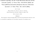 Cover page: Comment regarding "On the Crooks fluctuation theorem and the Jarzynski equality" [J. Chem. Phys. 129, 091101 (2008)] and "Nonequilibrium fluctuation-dissipation theorem of Brownian dynamics" [J. Chem. Phys. 129, 144113 (2008)]