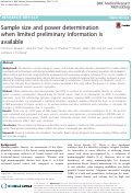 Cover page: Sample size and power determination when limited preliminary information is available