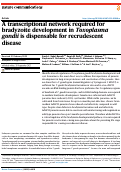 Cover page: A transcriptional network required for bradyzoite development in Toxoplasma gondii is dispensable for recrudescent disease.