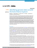 Cover page: Identifying genomic data use with the Data Citation Explorer