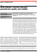 Cover page of Hydroclimatic extremes threaten groundwater quality and stability.