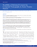Cover page: Feasibility of Informed Consent for Computed Tomography in Acute Trauma Patients