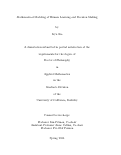 Cover page: Mathematical Modeling of Human Learning and Decision Making