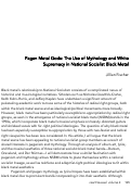 Cover page: Pagan Metal Gods: The Use of Mythology and White Supremacy National Socialist Black Metal