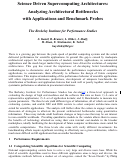 Cover page: Science Driven Supercomputing Architectures: Analyzing Architectural Bottlenecks with 
Applications and Benchmark Probes