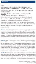 Cover page: AN EXAMINATION OF COGNITIVE DEFICITS FOLLOWING EXPERIMENTAL FEBRILE STATUS EPILEPTICUS IN RAT PUPS: NEUROBIOLOGY AND BIOMARKERS