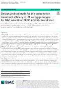 Cover page: Design and rationale for the prospective treatment efficacy in IPF using genotype for NAC selection (PRECISIONS) clinical trial