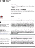 Cover page: Learning of Chunking Sequences in Cognition and Behavior