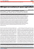 Cover page: Nitrogen accountancy in space agriculture.