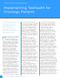 Cover page: Implementing Telehealth for Oncology Patients