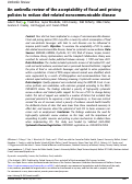 Cover page: An umbrella review of the acceptability of fiscal and pricing policies to reduce diet-related noncommunicable disease.