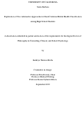 Cover page: Exploration of Two Alternative Approaches to Dual-Continua Mental Health Classification among High School Students