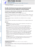 Cover page: Benefits of both physical assessment and electronic health record review to assess frailty prior to heart transplant