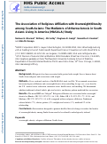 Cover page: The Association of Religious Affiliation with Overweight/Obesity Among South Asians: The Mediators of Atherosclerosis in South Asians Living in America (MASALA) Study