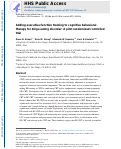 Cover page: Adding executive function training to cognitive behavioral therapy for binge eating disorder: A pilot randomized controlled trial