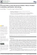 Cover page: Flavored Tobacco Sales Restrictions Reduce Tobacco Product Availability and Retailer Advertising