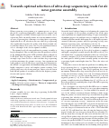 Cover page of Towards optimal selection of ultra-deep sequencing reads for de novo genome assembly