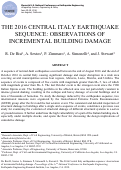 Cover page: The 2016 Central Italy earthquakes sequence: observations of incremental building damage