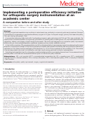 Cover page: Implementing a perioperative efficiency initiative for orthopedic surgery instrumentation at an academic center: A comparative before-and-after study.