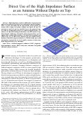 Cover page: Direct Use of the High Impedance Surface as an Antenna Without Dipole on Top