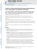 Cover page: Predictors of muscularity‐oriented disordered eating behaviors in U.S. young adults: A prospective cohort study