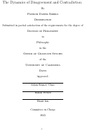 Cover page: The Dynamics of Disagreement and Contradiction