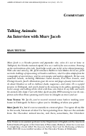 Cover page: Talking Animals: An Interview with Murv Jacob