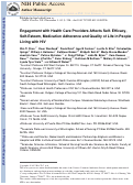 Cover page: Engagement with Health Care Providers Affects Self- Efficacy, Self-Esteem, Medication Adherence and Quality of Life in People Living with HIV