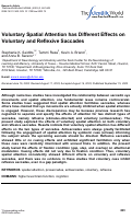 Cover page: Voluntary Spatial Attention has Different Effects on Voluntary and Reflexive Saccades