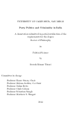Cover page: Party Politics and Criminality in India
