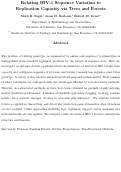 Cover page: Relating HIV-1 Sequence Variation to Replication Capacity via Trees and Forests