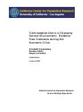 Cover page: Contraceptive Use in a Changing Service Environment: Evidence from Indonesia during the Economic Crisis