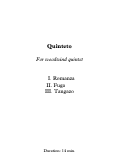 Cover page: Quinteto