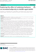 Cover page: Exploring the effect of sedentary behavior on increased adiposity in middle-aged adults.