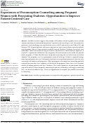 Cover page: Experiences of Preconception Counseling among Pregnant Women with Preexisting Diabetes: Opportunities to Improve Patient-Centered Care