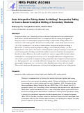 Cover page: Does perspective taking matter for writing? Perspective taking in source-based analytical writing of secondary students