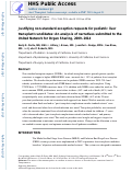 Cover page: Justifying Nonstandard Exception Requests for Pediatric Liver Transplant Candidates: An Analysis of Narratives Submitted to the United Network for Organ Sharing, 2009–2014