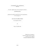 Cover page: Security Applications of Static Program Analysis