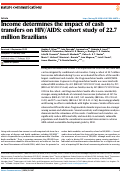 Cover page: Income determines the impact of cash transfers on HIV/AIDS: cohort study of 22.7 million Brazilians.