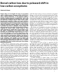 Cover page: Boreal carbon loss due to poleward shift in low-carbon ecosystems