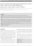 Cover page: Factors associated with food insecurity among older homeless adults: results from the HOPE HOME study