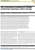 Cover page: CO2 rock physics modeling for reliable monitoring of geologic carbon storage