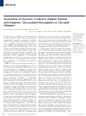 Cover page: Assessment of Glycemic Control in Dialysis Patients with Diabetes: Glycosylated Hemoglobin or Glycated Albumin?