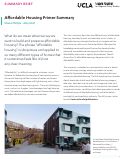 Cover page: Affordable Housing Primer Summary