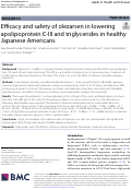 Cover page: Efficacy and safety of olezarsen in lowering apolipoprotein C-III and triglycerides in healthy Japanese Americans.