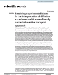 Cover page: Resolving experimental biases in the interpretation of diffusion experiments with a user-friendly numerical reactive transport approach